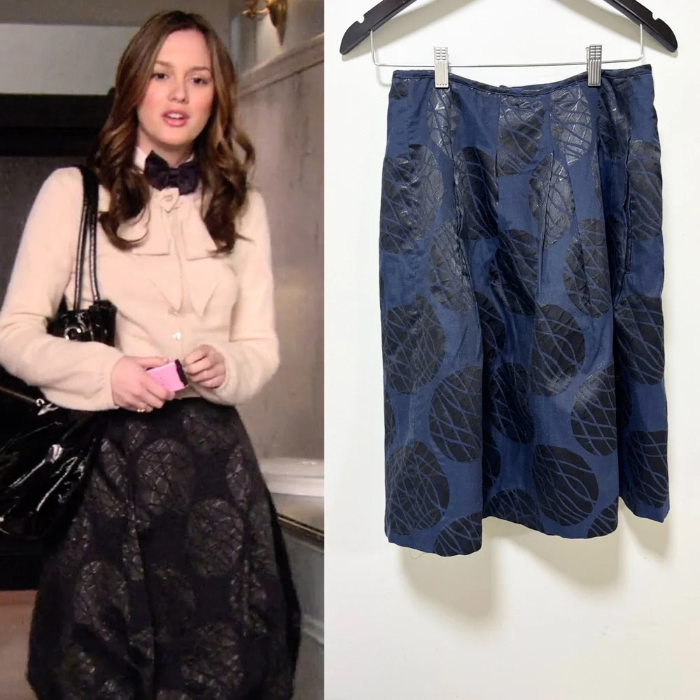 ASO Blair Waldorf in Gossip Girl Vince Blue Skirt Size 8
